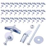 Keadic 30Pcs 1/4'' Toggle Anchors with Wing Nut and Hex Nuts, Washers, Heavy Duty Hollow Drywall Anchors Screw Kit for Frames Shelves Hanging Heavy Items