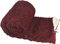 Home Soft Things Faux Fur & Sherpa Bed Sofa Couch Cover Throw Blanket, Sun Dried Tomato, 50" x 60" (127 cm x 152 cm)