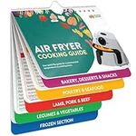 Air Fryer Magnetic Cheat Sheet Set - Cooking Time Charts and Recipe Booklet for Oven and Kitchen