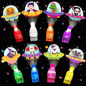 Halloween Party Favors for Kids, 40 Pack LED Light Up Finger Lights Halloween Toys Bulk for Halloween Party School Classroom Prizes Goodie Bags for Kids Boys Girls Trick or Treats Gifts
