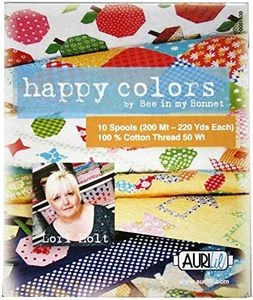 Aurifil Thread Set Happy Colors by Lori Holt 50wt Cotton 10 Small (220 Yard) Spools