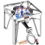 ARC Stainless Steel Single Burner Propane Stove,200,000BTU Outdoor Propane Burner Gas Stove Cooker, Heavy Duty Burners for Outdoor Cooking Turkey Fryer, Crawfish Boil, Homebrewing