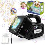 Bombble Portable Bubble Machine Automatic Bubble Makes 20000+ Bubbles/Min with Bubble Solution/Light, Bubble Machine for Kids Bubble Toy Gift Suitable for Outdoor Wedding/Party/Birthday