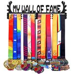 Goutoports Medal Holder Display Hanger Rack Frame for Sport Race Runner- My Wall of Fame - Sturdy Black Steel Metal Over 60 Medals Easy to Install