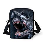 HUGS IDEA Cool Shark Printed Small Messneger Bag Handbag Cross Body Bags Travel Sport Phone Pouch Purse for Men Kids