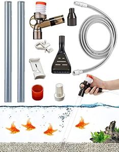 9 PCS Fish Tank Aquarium Gravel Cleaner, Fish Tank Cleaner Kit, Quick Water Change Aquarium Cleaner with Glass Scraper and Adjustable Water Flow Controller Cleaning Accessories, Filter Gravel Cleaning