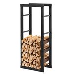 Laneetal Firewood Rack Indoor Outdoor, 40x100x25 cm, Firewood Rack made of Metal, Wood Stacking Aid, Wood Shelter, Firewood Storage, Firewood Stand, Wood Storage, for Firewood Firewood, Black