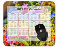 2025 Calendar Mouse Pad with Holidays,Flower Lily Rose StyleGaming Mouse Pad