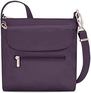 Travelon 42459-150 Women's Anti-Theft Classic Mini Shoulder Bag Sling Tote, Purple, One Size