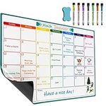 KTRIO Monthly Planner Whiteboard A3 Magnetic Whiteboard for Fridge Calendar Month Planner Monthly Wall Planner Reminder Board for Meal Planning or Shopping