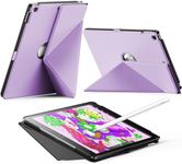 INFILAND Case for iPad 10.2 Inch 9th/8th/7th Generation, Slim Foldable Book-Style Cover with Horizontal and Vertical Stand, Protective Case for iPad 10.2 (2021/2020/2019), Purple