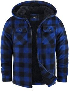 GEEK LIGHTING Boys Flannel Jacket Sherpa Lined Hoodies Zip Up Fleece Plaid Shirt Jackets Winter Outdoor Coat Warm