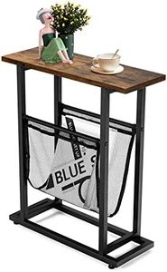 Giantex 2-Layer Rustic Side Table, Small Industrial End Table W/Magazine Holder, Wood Tabletop, Rust-Proof Steel Legs, Bed Side Table, Accent Coffee Table, Nightstand for Living Room, Bedroom, Office