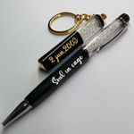 Customized Pen with Name Diamond Pen,Custom Name Keychain,Engraved Keyring,Initial Keychain Anniversary Gift,Birthday Gift For All,Pen&Key Chain Gift Set For Gifting With Box,Name (Silver)