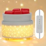 Wax Melt Warmer with Timer Ceramic 3-in-1 Oil Burner Electric Candle Wax Warmer Burner Wax Melter Fragrance Warmer for Scented Waxs Home Office Bedroom Aromatherapy