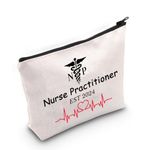 JINUP NP Gifts Nurse Cosmetic Bag Nurse Practitioner Gifts Makeup Travel Bag for New Nurses School Student Graduation Gifts, NP Est 2021,