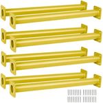 Barcaloo Playground Equipment Monkey Bars Playset Attachment, Monkey Bar Rods for Backyard - Set of 8 Yellow Powder Coated Indoor Monkey Bars Set for Kids with Mounting Plates, 16 1/2 Inches Long