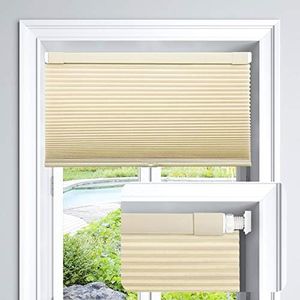 LazBlinds Cordless Cellular Shades No Tools No Drill Light Filtering Cellular Blinds for Window Size 20'' W x 64'' H, Alabaster