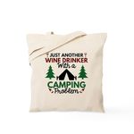 CafePress Wine Drinker Camping Tote Bag Natural Canvas Tote Bag, Reusable Shopping Bag