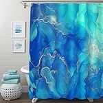 Gibelle Blue Marble Shower Curtain,