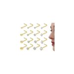 Thunaraz 16Pcs 20G Nose Stud Surgical Steel Nose Rings for Women 14K Gold Filled Nose Rings Small Nose Stud Nose Pins CZ Ball L Shaped Nose Studs Rings Silver Gold Nose Piercings Jewellery