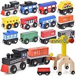 Atoylink Wooden Train Cars Set with