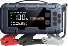 TREKURE 6000A Car Jump Starter with 160 PSI Air Compressor, 45W Charging Battery Booster Pack (All gas/12L Diesel), 7-in-1 Jump Starter Power Pack with LED Display, 600lm Lights