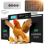 Extra Large Automatic Chicken Coop Door Solar Powered with Remote – LCD Display, Light Sensor, Timer & Anti-Pinch Feature – 11.3" x 8.7" Opening – 5-Year Guarantee – Black – by Okköbi