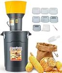 Moongiantgo 15.8Gal Grain Mill Grinder Electric Corn Grinder 1300W Feed Mill for Dry Cereals with 7 Sieves + 1 Socket Wrench + 1 Cloth Bag + 1 Shovel, Detachable 60L Bucket & Hopper, Molino de Maiz