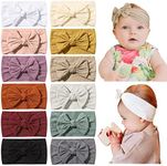 jollybows 12/20pcs Hair Bows Baby Girls Nylon Headbands Infants Newborn Turban Hair Band Elastic Hair Accessories for Kids Toddlers