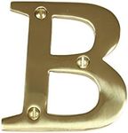 RCH Hardware 2350B-PB075 Solid Brass 3" Tall House Letter B, Polished Brass Shiny Gold Matching Screws Included