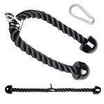 Stanz (TM) 27" (70CM) Heavy Duty Tricep Rope Pull Down Fitness Cable Attachment Nylon Rope with Hook