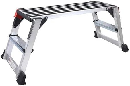 Aluminum Work Platform Large Size Step Stool Folding Portable Work Bench with Non-Slip Mat Capacity 660 LBS Heavy Duty