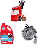 Rug Doctor Mighty Pro X3 Commercial Carpet Cleaner – Large Red Pet Pack & Triple-Action Oxy Carpet Cleaner & Universal Attachment for X3 Commercial Cleaner, 12-ft Hose, 12', Grey