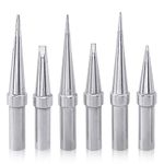 Mesee 6 Pieces ET Series Soldering Tips Kit Lead-Free Solder Iron Tip Welding Head Tool ETA ETB ETH ETK ETO ETS Soldering Iron Tips Replacement Weld Repair Accessory