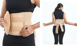 24 BH BAZAAR - Size - M (41") - Beige - Dual Strap support Postpartum, Abdominal & Maternity Belt, Pregnancy Belt for Women - Belly & Tummy Slim, Back Pain Relief for Men & Women (Beige, M) - Buy 1 Get 1 Free