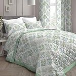 Dreams & Drapes - Emily - Quilted Bedspread - 230cm X 195cm in Green