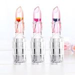 Sujjot Waterproof Flower Lipstick Jelly Flower Transparent Color Changing Lipstick Flower Jelly Lipstick (Pack of 3)