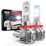 Cenmoll H11 LED Headlight Bulb, 120W 24000LM 6000K Cool White 600% Brightness H8 H9 H11 Headlight Bulb Canbus Error Free All-in-One Wireless Design Xenon Halogen Replacement Conversion Kit, Pack of 2