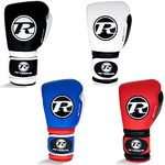 Ringside Pro Training G1 Boxing Gloves Adult Leather Sparring Gloves 10oz 12oz 14oz 16oz Training Gloves Bag & Pad Boxing Gloves (Black, 12oz)