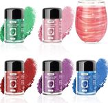 5 Colors Edible Glitter Set, Edible Glitter for Cocktails, Luster Dust Shimmer Powder for Drinks, Beverages, Cakes, Strawberries, Cookies, Candies, Fondant, Easter Eggs(5g/Bottle)
