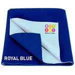 BeyBee Instadry Anti-Piling Fleece Extra Absorbent Quick Dry Sheet for New Born Babies, Bed Protector Mattress, Reusable Waterproof Baby Cot Sheet for Toddler Infant, Large Size 140x100cm, Royal Blue