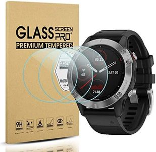 Suoman 3-Pack for Garmin Fenix 6 Screen Protector Tempered Glass for Garmin Fenix 6/6 Pro/ 6 Sapphire [2.5D 9H Hardness][Anti-Scratch] (Not Fit for Fenix 6S/6X)