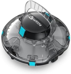 (2026 NEW) Cordless Pool Cleaner Robot for Above Ground Pools with Powerful Suction, 180 Micron Dual Filtration, Auto Self-Parking, 80-Min Runtime, Lightweight & Rechargeable (Transparent Gray)