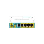 Mikrotik RouterBoard RB750UPr2 hEX PoE lite is a Small 5 Port Router, 1 USB 2.0 Port and PoE Output. Ports 2-5 can Power Other PoE Capable Devices with The Same Voltage as Applied to The Unit