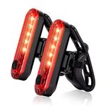 USB Rechargeable LED Bike Tail Light 2 Pack, Bright Bicycle Rear Cycling Safety Flashlight