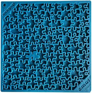 SodaPup Jigsaw eMat Enrichment Lick Mat. Complex Slow Feeder Experience for Your Dog. Calm, Entertain, Avoid overfeeding, Promote Fresh Breath, Healthy Teeth & Gums (Blue)