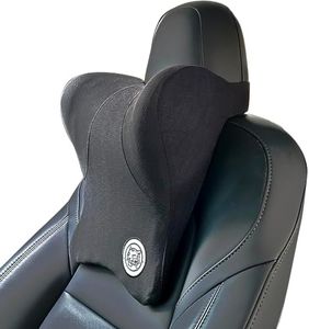Soft Car Neck Pillow for Driving Seat Car Headrest Pillow with Flexible Strap, Ergonomic Design Memory Foam Neck Support Pillow with Removable Cover for Car, Office Chair, Gaming Chair Black Pack of 1