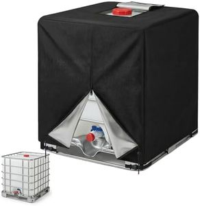 NEVERLAND IBC Tote Cover 275 Gallon, 420D Heavy Duty Outdoor Water Tank Cover with Half Zipper & Top Velcro Opening, UV & Waterproof Protection, Fits 1000L IBC Tote