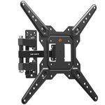 Full Motion Wall Mount Bracket & Arm for TVs/Monitors, Fits Most 32" to 55" Flat Screens, Swivels Right Left 180 Degrees, Adjustable Tilt, One Person Installation, Hardware Included by Husky Mounts